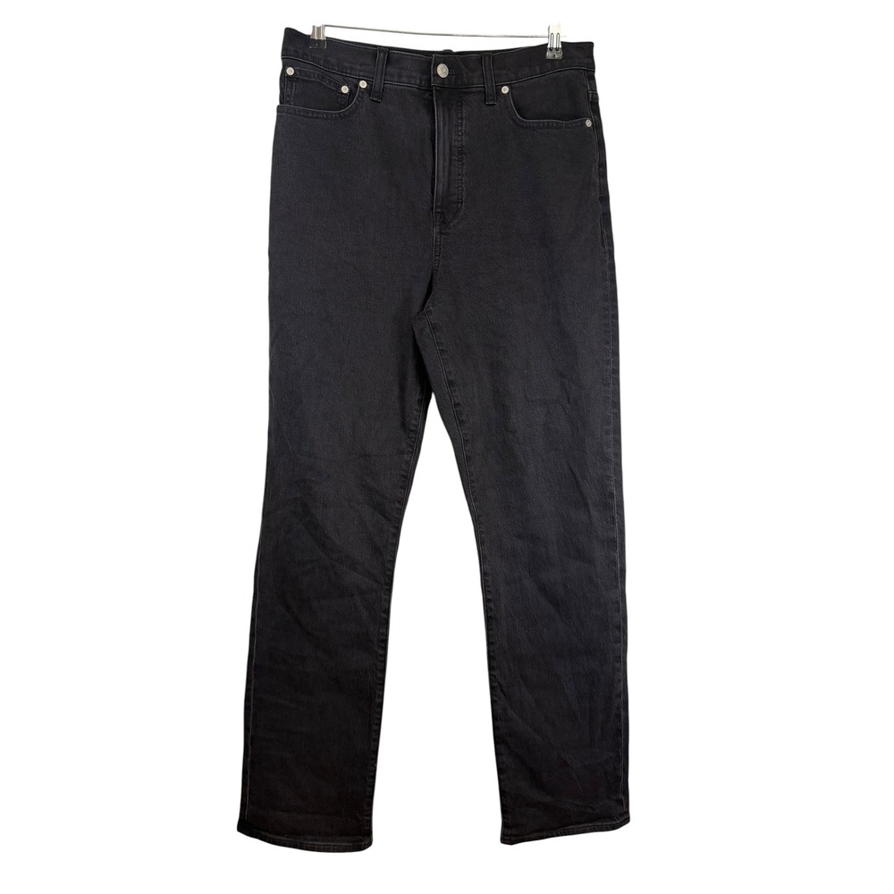 Madewell 90s Straight Jeans Black High Rise Denim Pants 30T Tall